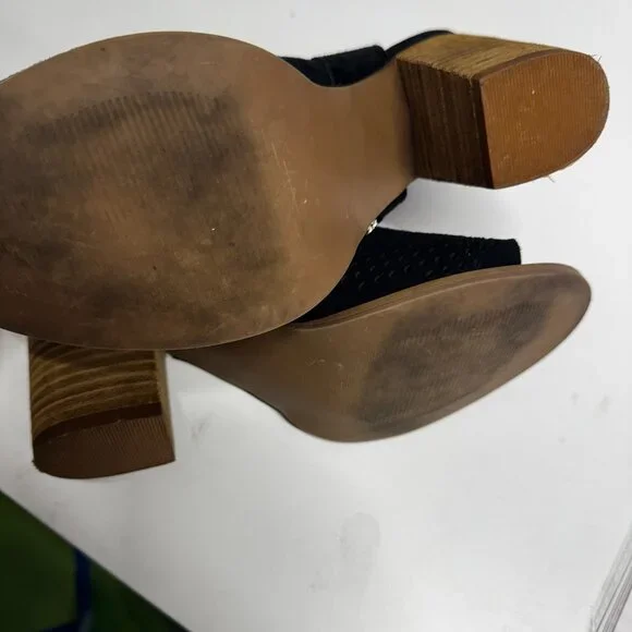 Steve Madden Abigail Open Toe Block Heel Sandal Size 7M Black and Brown - Picture 3 of 7